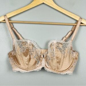 Wacoal 851256 light beige Lace Affair underwire soft cup bra, 34D.